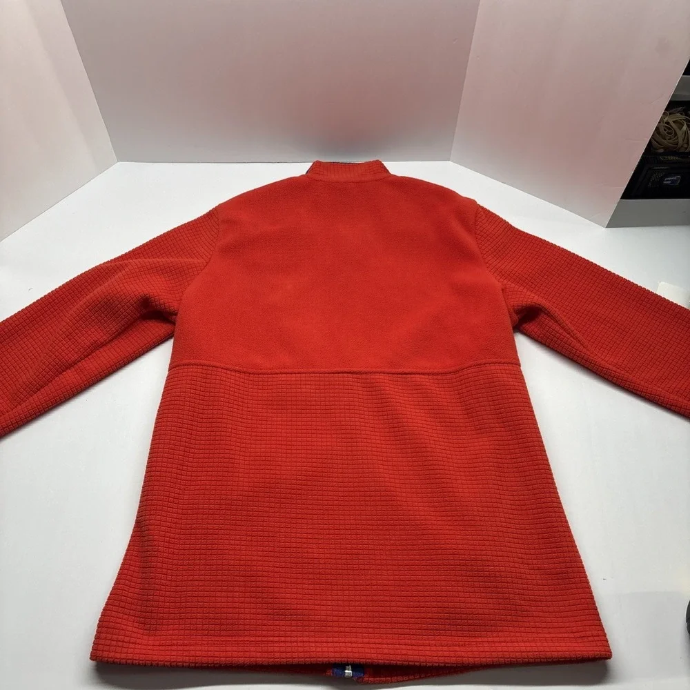 Women's Lands End Orange Fleece Full zip Size 14-16‎ Lg